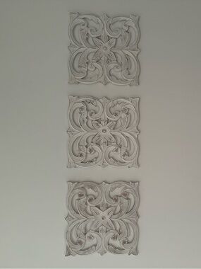 Carved Wood Wall Decor - Set of 3